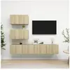 vidaXL Ensemble de meuble TV 4 pcs Chêne sonoma Aggloméré
