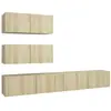 Vidaxl - Ensemble de meuble tv 4 pcs Chêne sonoma Aggloméré Chêne sonoma