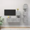 vidaXL Ensemble de meuble TV 5 pcs Gris béton Bois d'ingénierie