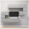 vidaXL Ensemble de meuble TV 8 pcs Gris béton Aggloméré