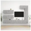 vidaXL Ensemble de meuble TV 7 pcs Gris béton Aggloméré