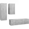 vidaXL Ensemble de meuble TV 4 pcs Gris béton Aggloméré
