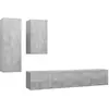vidaXL Vidaxl Ensemble De Meubles Tv 4 Pcs Gris Béton Bois D'ingénierie