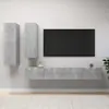 vidaXL Vidaxl Ensemble De Meuble Tv 4 Pcs Gris Béton Bois D'ingénierie