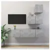 vidaXL Ensemble de meuble TV 4 pcs Gris béton Aggloméré