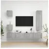 vidaXL Ensemble de meuble TV 5 pcs Gris béton Aggloméré