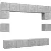 vidaXL Ensemble de meuble TV 8 pcs Gris béton Aggloméré