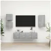 vidaXL Vidaxl Ensemble De Meubles Tv 5 Pcs Gris Béton Bois D'ingénierie