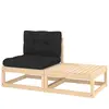 vidaXL Salon de jardin 2 pcs avec coussins Bois de pin massif