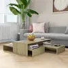 vidaXL Set tables basses gigognes Chêne 100x100x26,5 cm Aggloméré