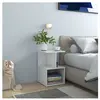 vidaXL Tables de chevet 2 pcs Blanc brillant 35x35x55 cm Aggloméré