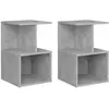 vidaXL Tables de chevet 2 pcs Gris béton 35x35x55 cm Aggloméré