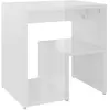 vidaXL Table de chevet blanc brillant 40x30x40 cm bois d'ingénierie