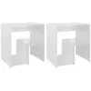 vidaXL Tables de chevet 2pcs blanc brillant 40x30x40cm bois ingénierie