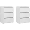 vidaXL Tables de chevet 2 pcs Blanc 40x35x62,5 cm Aggloméré