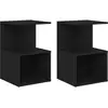 vidaXL Vidaxl Tables De Chevet 2 Pcs Noir 35x35x55 Cm Bois D'ingénierie