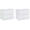 vidaXL Tables de chevet 2 pcs Blanc 50x39x43,5 cm Aggloméré