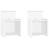 vidaXL Tables de chevet 2 pcs Blanc 40x35x60 cm Aggloméré
