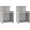 vidaXL Tables de chevet 2 pcs Gris béton 40x35x60 cm Aggloméré
