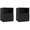 vidaXL Tables de chevet 2 pcs Noir 40x40x50 cm Aggloméré