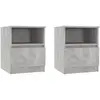 vidaXL Tables de chevet 2 pcs Gris béton 40x40x50 cm Aggloméré