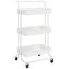 vidaXL Chariot de cuisine 3 niveaux Blanc 42x35x85 cm Fer et ABS