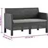 vidaXL Salon de jardin 2 pcs avec coussins PP Rotin Anthracite