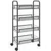 vidaXL Chariot de cuisine à 4 niveaux Noir 46x26x85 cm Fer