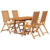 vidaXL Ensemble à manger de jardin 5 pcs Bois d'acacia massif