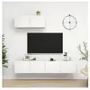 vidaXL Vidaxl Meubles Tv 3 Pcs Blanc Bois D'ingénierie