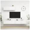 vidaXL Meubles TV 3 pcs Blanc Aggloméré
