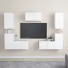 vidaXL Ensemble de meubles TV 7 pcs Blanc Aggloméré