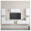 vidaXL Vidaxl Ensemble De Meubles Tv 7 Pcs Blanc Bois D'ingénierie