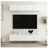 vidaXL Vidaxl Meubles Tv 4 Pcs Blanc 80x30x30 Cm Bois D'ingénierie