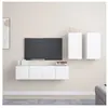 vidaXL Ensemble de meuble TV 4 pcs Blanc Aggloméré