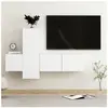 vidaXL Ensemble de meubles TV 3 pcs Blanc Bois d'ingénierie 3078654