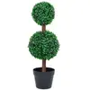 vidaXL Plante de buis artificiel avec pot Forme de boule Vert 60 cm