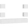 vidaXL Ensemble de meubles TV 6 pcs Blanc Bois d'ingénierie3078663