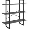 vidaXL Bibliothèque à 3 niveaux Gris 100x30x105 cm Bois de pin massif