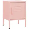 vidaXL Table de chevet Rose 35x35x51 cm Acier