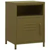 vidaXL Table de chevet Vert olive 35x35x51 cm Acier