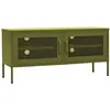 vidaXL Meuble TV Vert olive 105x35x50 cm Acier