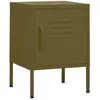 vidaXL Table de chevet Vert olive 35x35x51 cm Acier