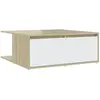vidaXL Table basse Blanc et chêne sonoma 80x80x31 cm Aggloméré