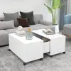 vidaXL Table basse blanc 75x75x38 cm bois d'ingénierie
