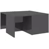 vidaXL Tables basses 4 pcs Gris brillant 33x33x33 cm Aggloméré