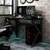 vidaXL Bureau de jeu avec pieds en forme de K Noir 90x60x75 cm