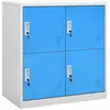 vidaXL Armoire à casiers Gris clair et bleu 90x45x92,5 cm Acier