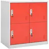 vidaXL Armoire à casiers Gris clair et rouge 90x45x92,5 cm Acier