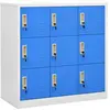 vidaXL Armoire à casiers Gris clair et bleu 90x45x92,5 cm Acier
